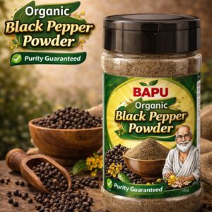 BAPU Organic Black Pepper Powder | Bold Flavor & Aroma | Premium Quality | Purity Guaranteed 100GM