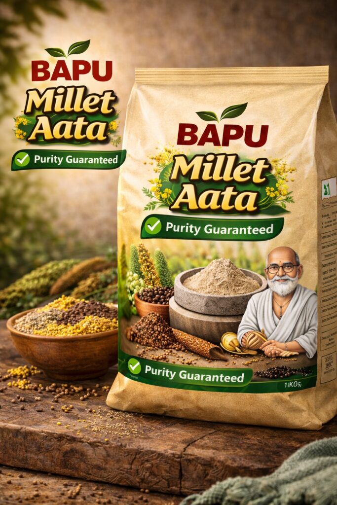 BAPU Millet Aata | Nutritious Multi-Millet Flour | High Fiber | Purity Guaranteed