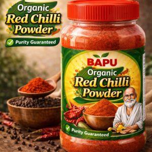 BAPU Organic Red Chilli Powder | Vibrant Color & Balanced Heat | Pure & Natural | Purity Guaranteed